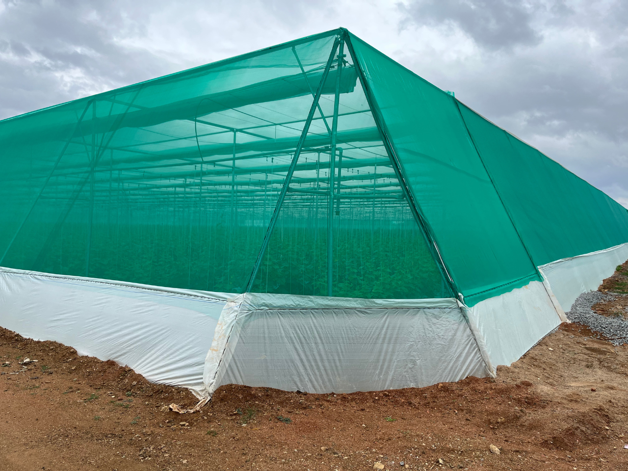 Retractable Flat Roof Shade Net House (2)