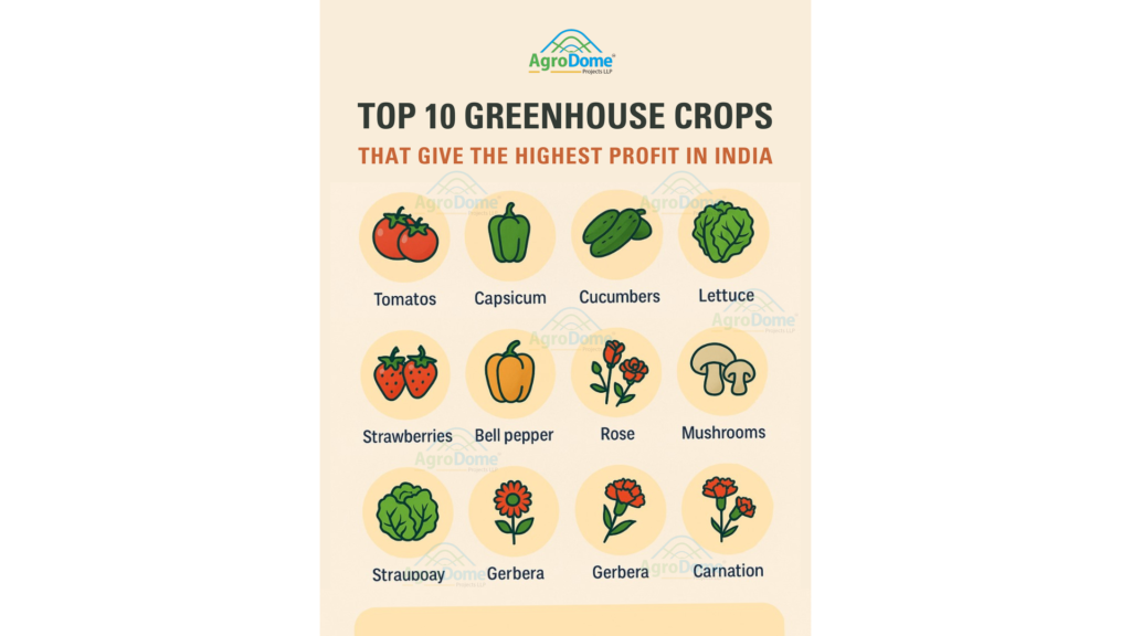 Crops cultivation in greenhouse structures (Polyhouse, Nethouse, hybrid structure....)