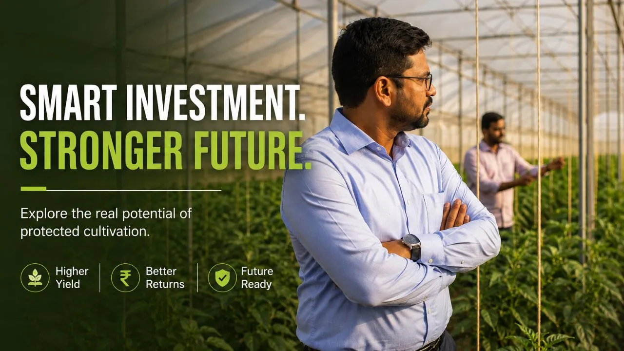 Trader reviewing transition plan to start agriculture business with polyhouse farming