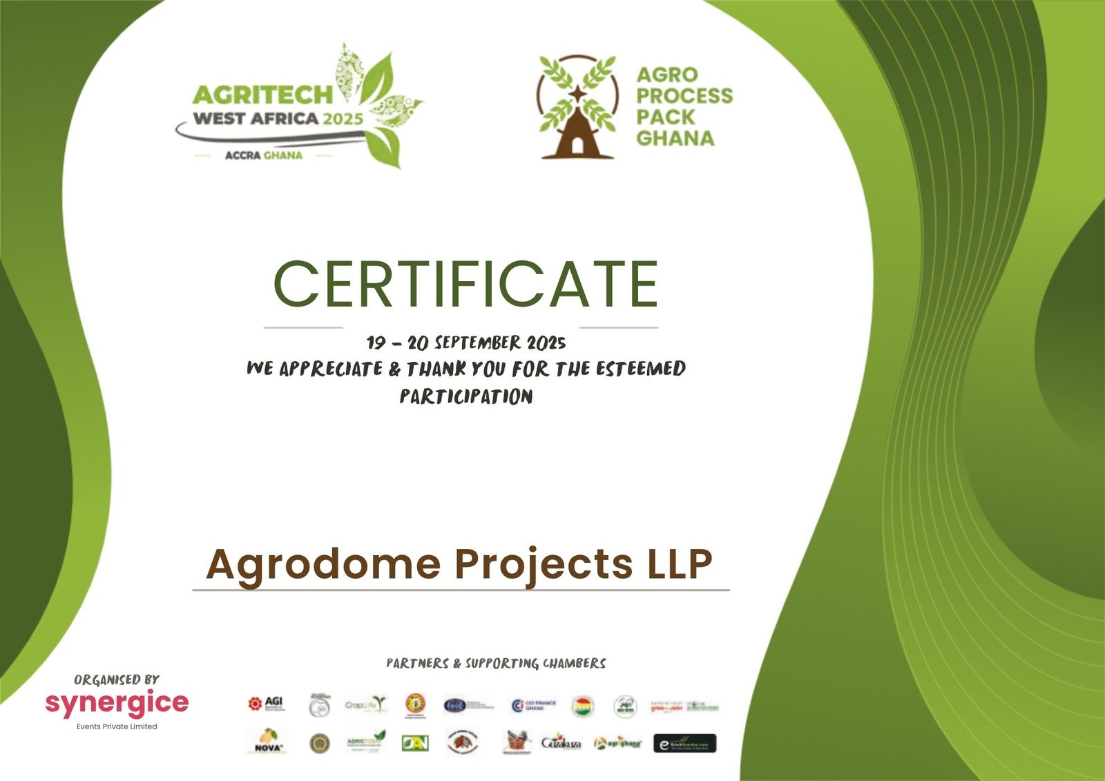 Agritech West Africa 2025 certificate